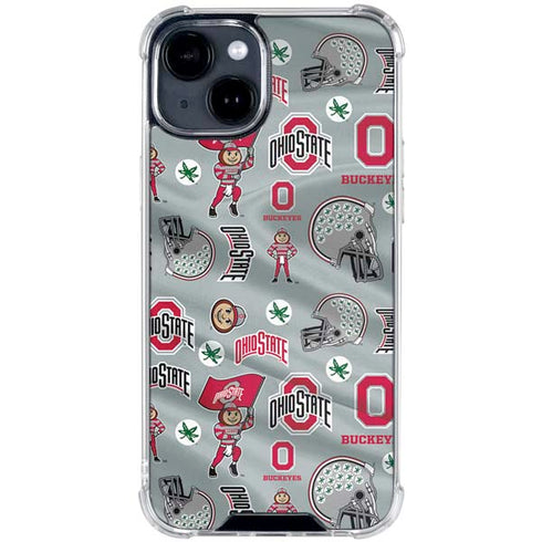 Ohio State University Pattern iPhone 15 Clear Case